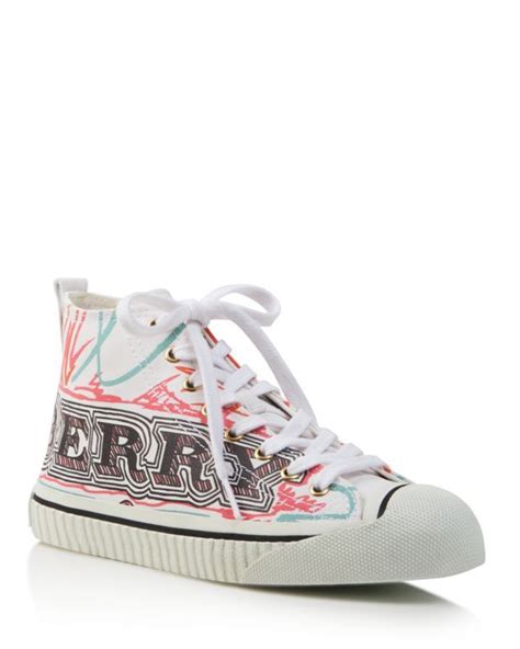 Burberry Women's Kingly Printed High Top Lace Up Sneakers 